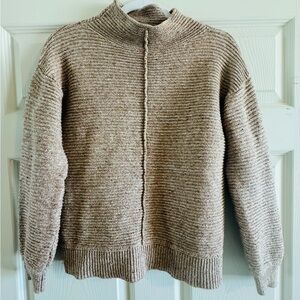 Women’s Crewneck Sweater in Taupe Knit - Casual Neutral Pullover